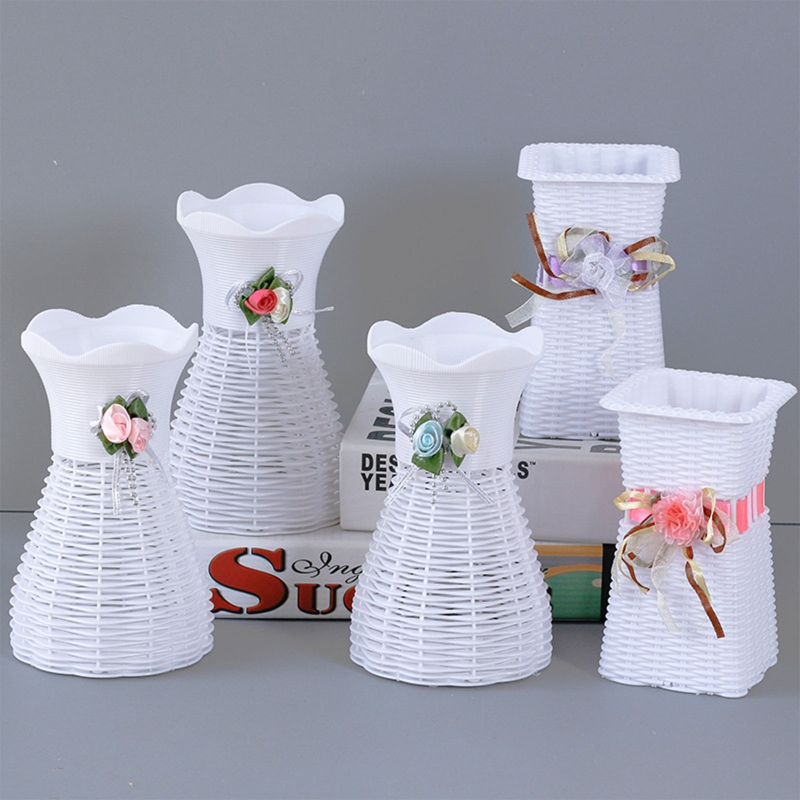 20RC Plastic Vase Simple Simulation Floral Shaped Flower Vases Organizer for Wedding Romantic Dinner Decoration Arrangement