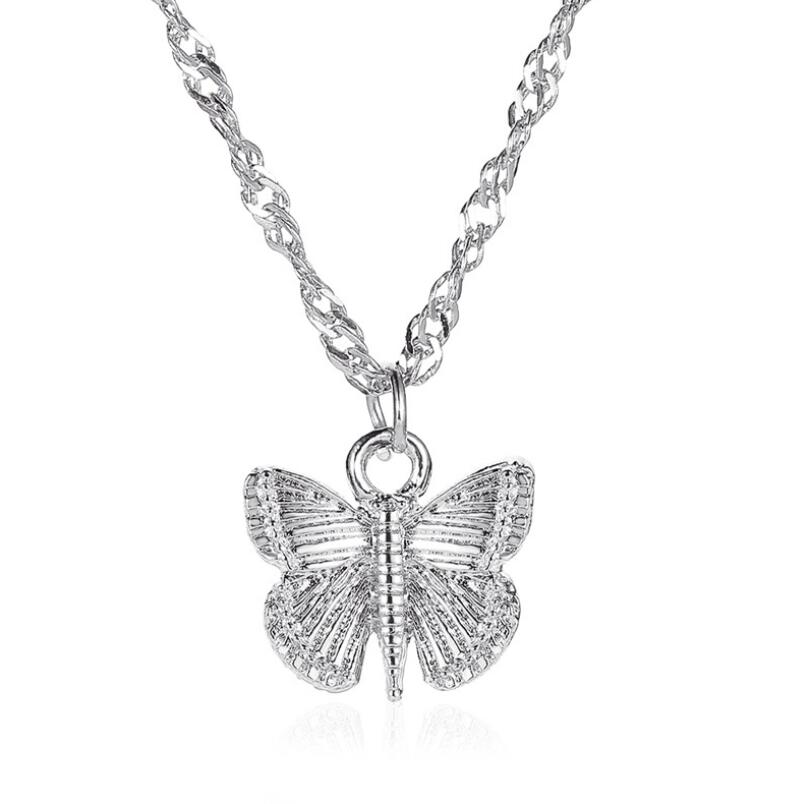 Shiny Erklärung Big Schmetterling Anhänger Halskette Strass Kette für Frauen Bling Weihnachten Schmuck Kristall Halsband Halskette: HDXL041