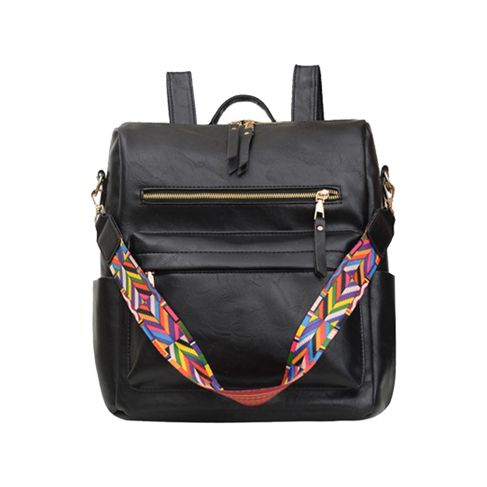 Retro Frauen Rucksack Schule Taschen Für Teenager Mädchen Umhängetasche Leder Rucksäcke Multifunktions Große Weibliche Rucksack: A