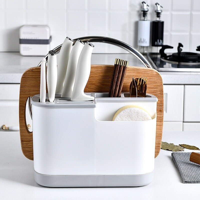 Multifunctional Knife Holder Organizer Knife Fork Spoon Stand Cutting Board Tableware Cutlery Storage Kitchen Knives Accessories