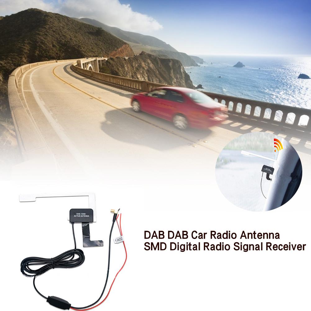 Professionele DAB/DAB DC12V Auto Radio Antenne SMD Patch Type Digitale Radio Signaal Ontvanger RG174 Met Netsnoer