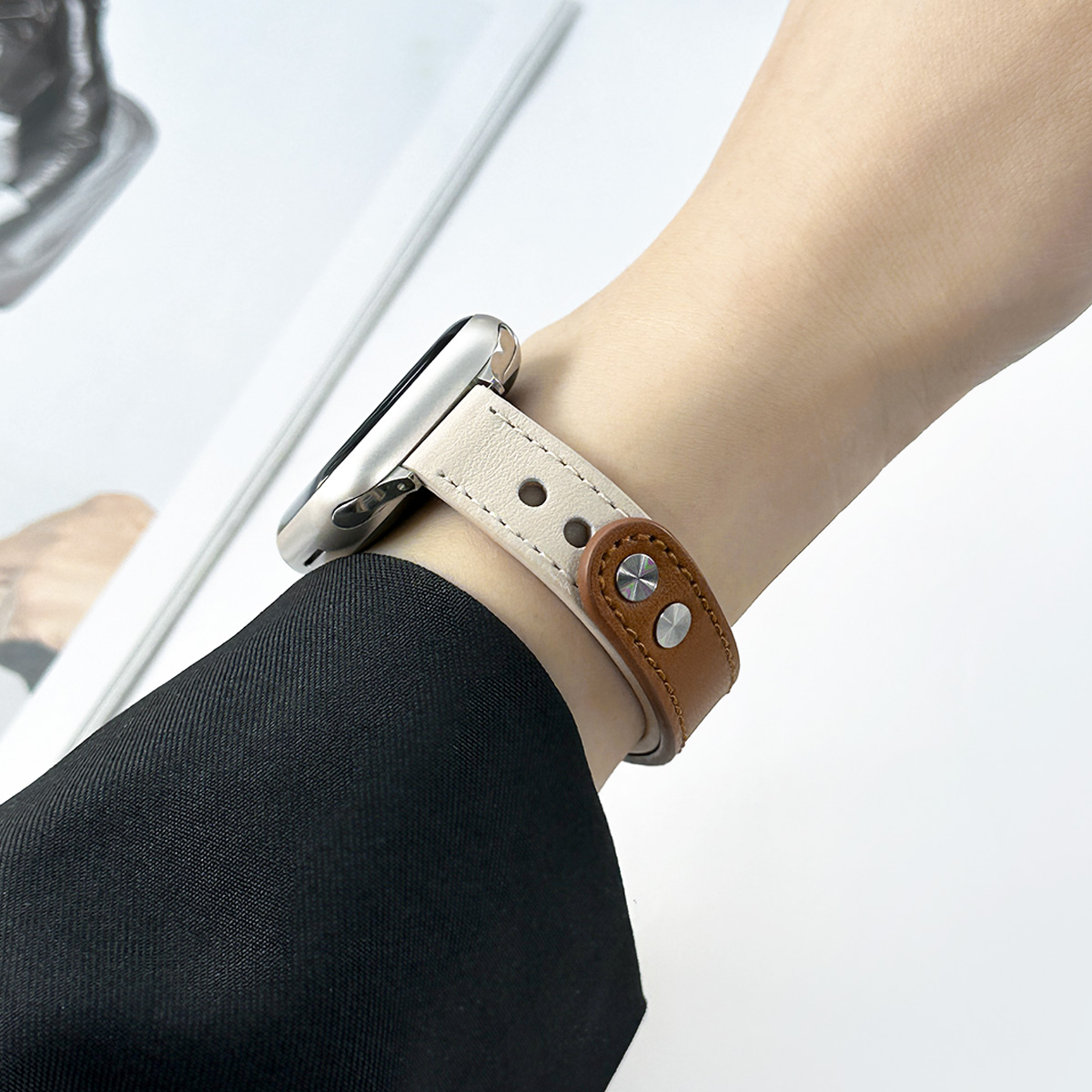 Tynd pu-læderrem til apple watch-rem 10 42/46mm 41/45 mm slank rem til iwatch loop  s9/8/7 se 6/5/4 40/44mm 42mm 38mm