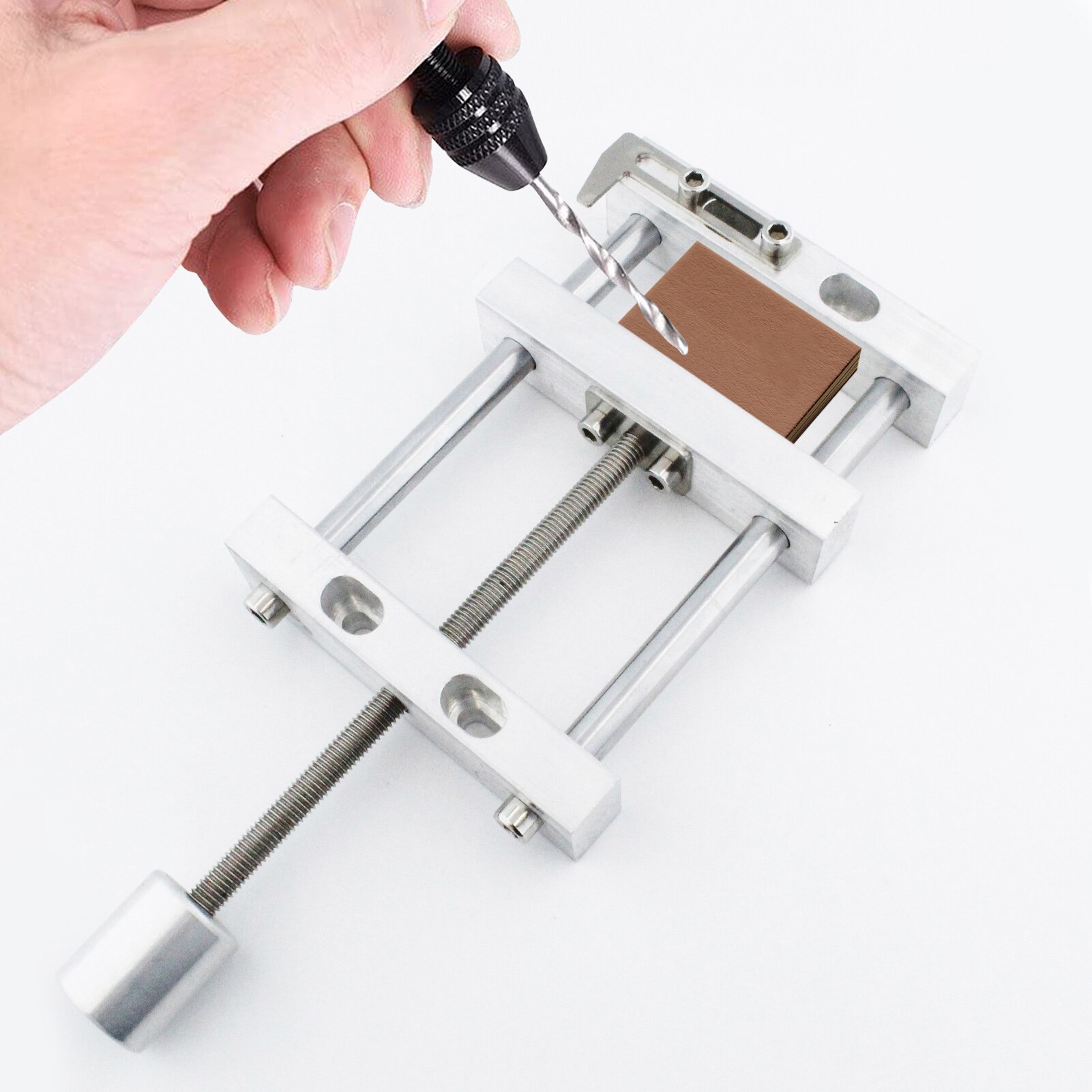 3.5 Inch Mini Drill Press Vise Metal Bench Vise Table Flat Clamp C Clamp for Carving Walnut Metal Engraving Woodworking Tools