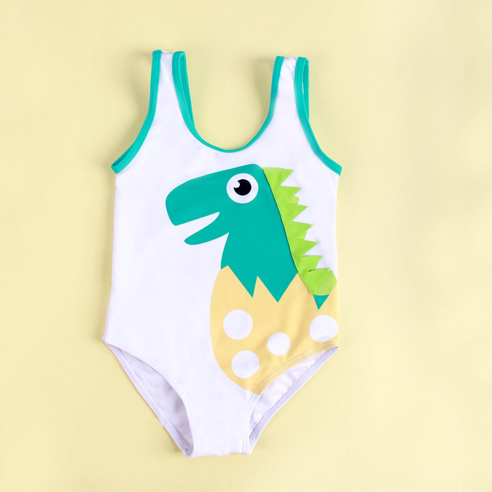 Traje de baño de una pieza con estampado de dinosaurio para niños pequeños, bañador bonito para playa, Kaiwaii, n. ° 5,: 4-5 Years