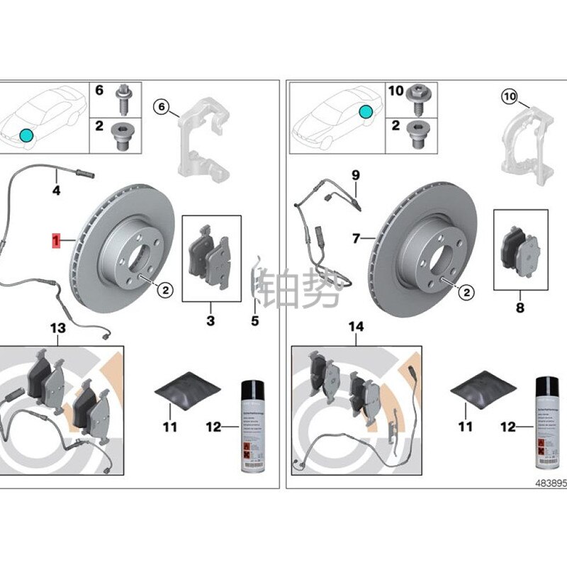 Auto Remschijf Geventileerde B MwF18 520Li N52N 528Li F18 Lc I520Li N20 Remschijf Brake Parkeren Pad Wiel schorsing Disc