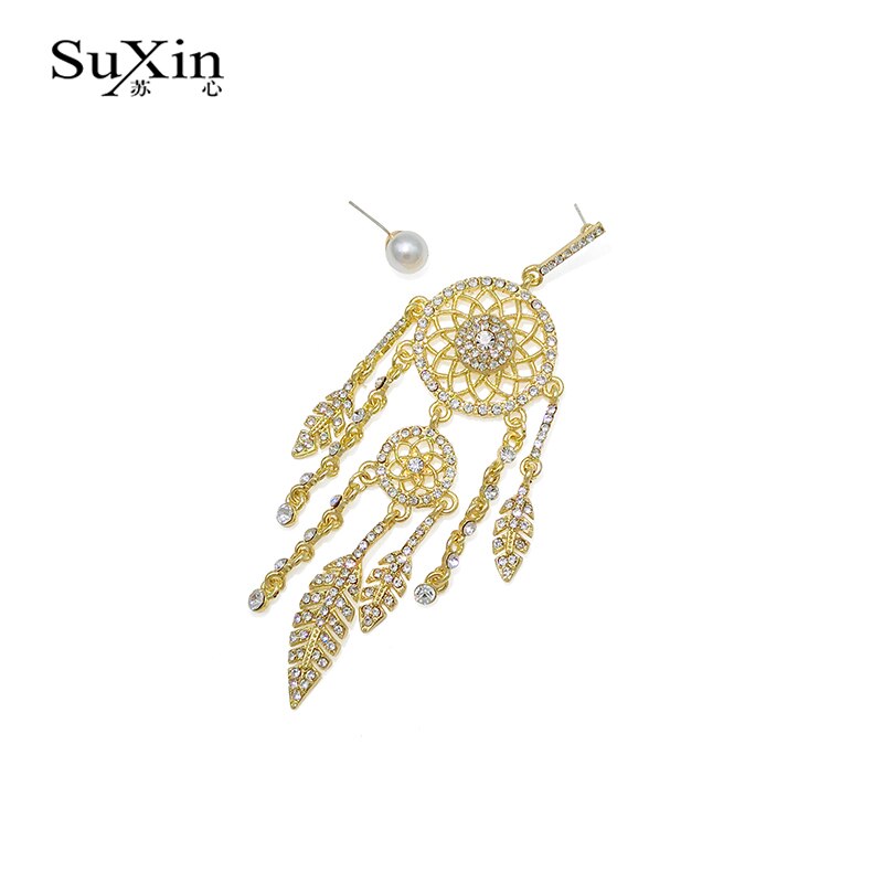 Suxin Vintage ▾ asimmetrico orecchini per le donne di strass artificiale carillon di vento orecchini di pendente Fidanzata Regali Del Partito: Default Title