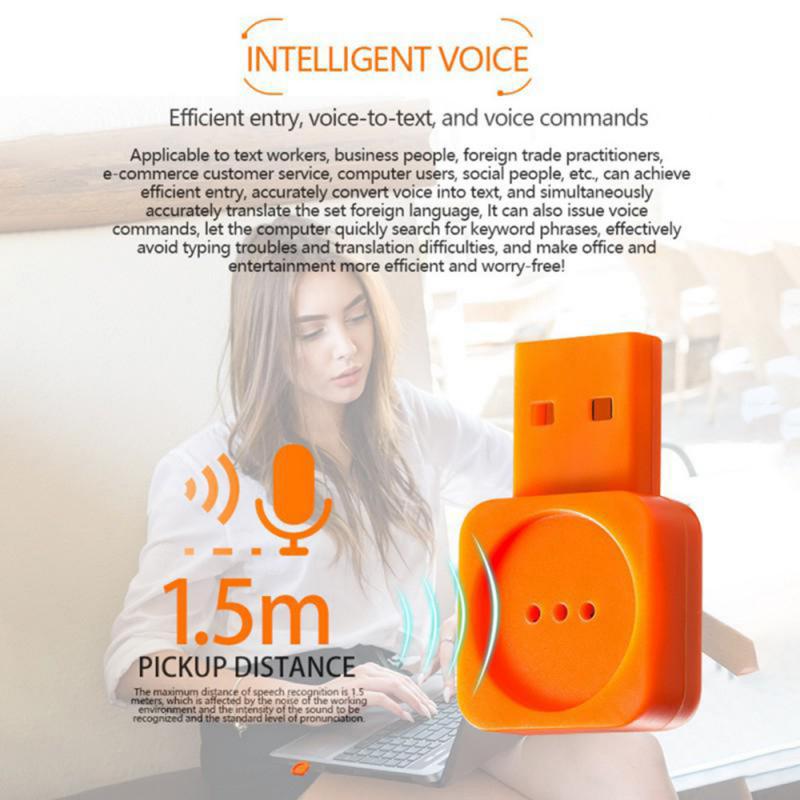 Voice Control Super AI Smart USB Microphone Portable Omnidirectional Sound Studio Speech MIC Audio Adapter For Laptop/Notebook