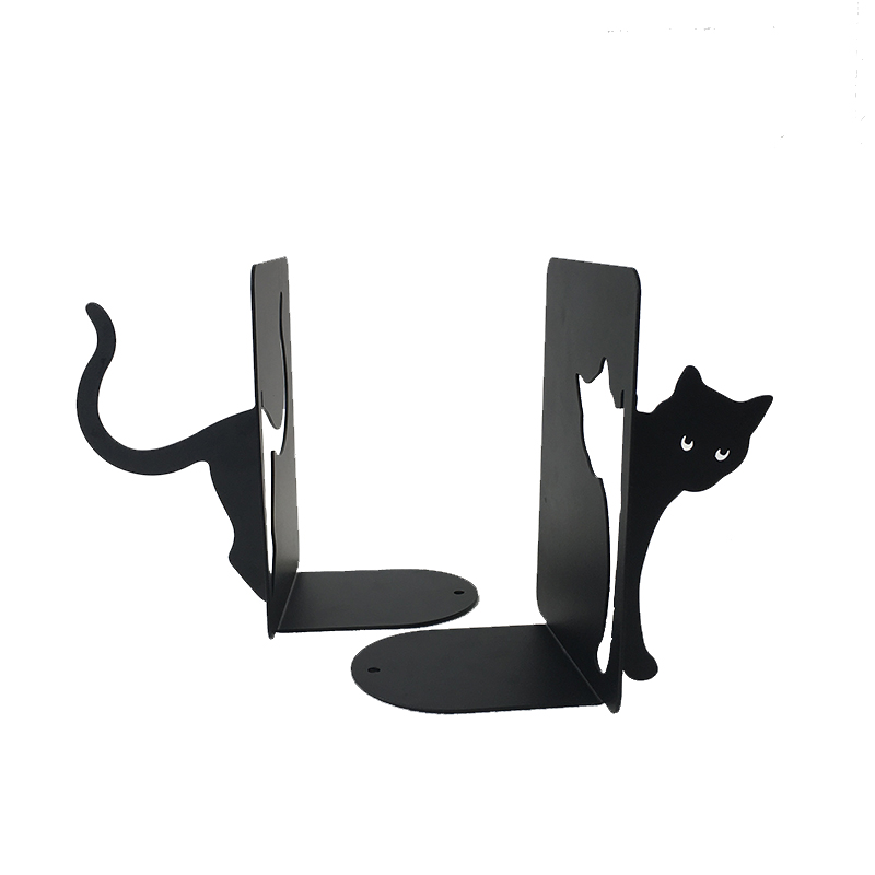 Cute Cat Simple Book Stand School Students Stand Metal Bookends Iron Support Desk Stands For School Stationery & Office Sup