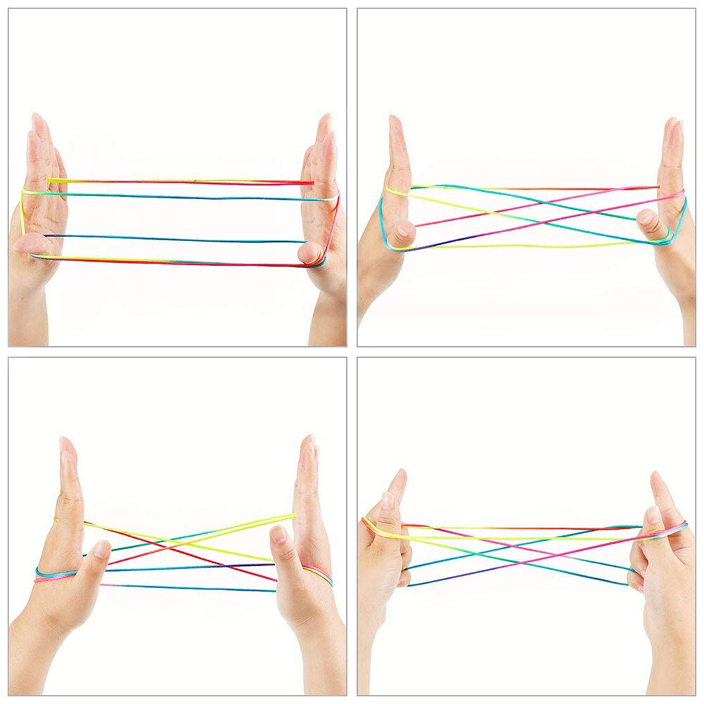 Kids Rainbow Colour Morrelen Vinger Draad Touw String Game Developmental Speelgoed Puzzel Educatief Spel Voor Kinderen Kids