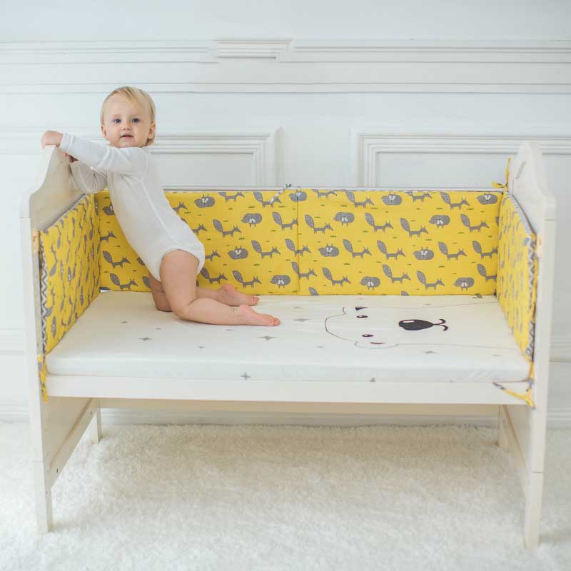 1 stücke Baby Kindergarten nordisch Bett Verdicken Stoßstange Krippe Um Kissen Bett Schutz Neugeborene Zimmer Dekor 120x30cm