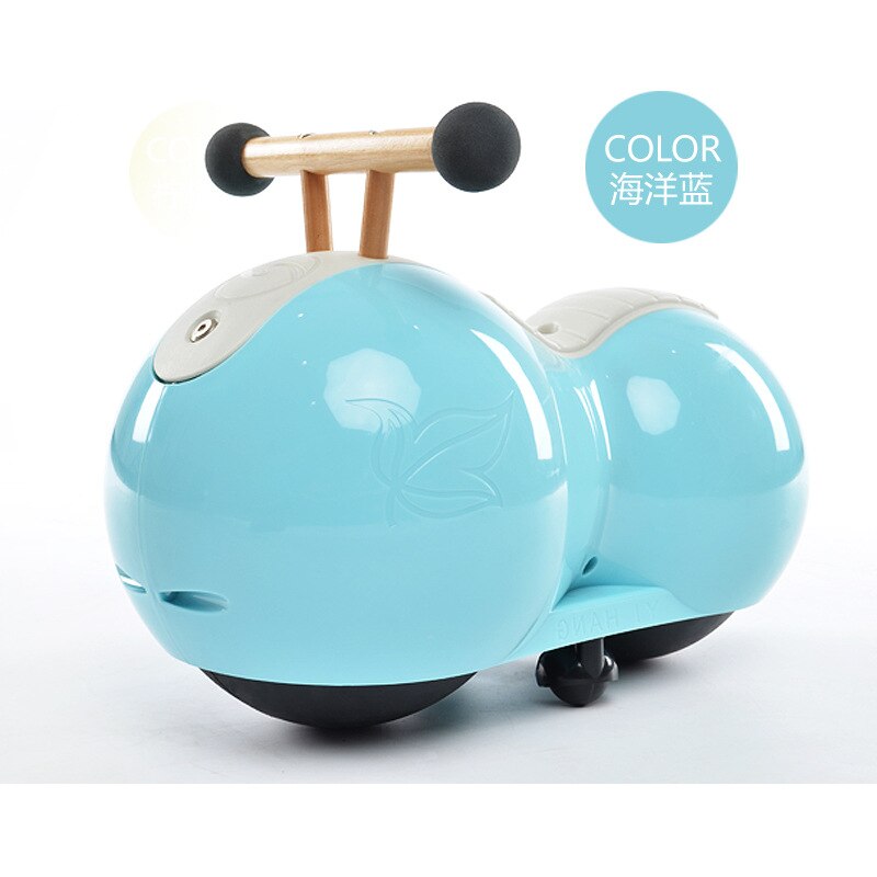 Baby Swing Car Silent Wheel Baby Walker Baby Scooter Peanut Gourd Car Kids Scooter Baby Ride on Car: Blauw