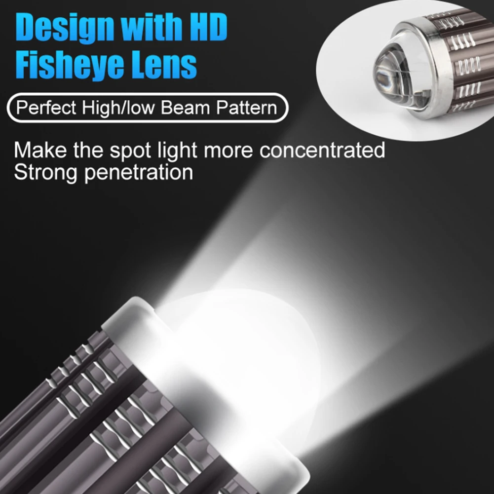 1pcs 12V H4/HS1 H6/BA20D 15W LED 6 COB Motorcycle Headlight Bulb 1200LM 6000K Hi/Lo Beam Light White Yellow Light