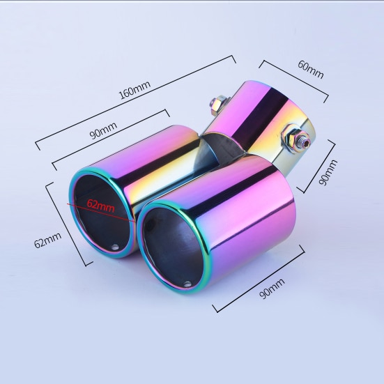 Uitlaatpijp demper uitlaatpijp uitlaat mondstuk uiteinde universeel roestvrij staal cirkelvormig schuin uiteinde één verandering twee dubbel uit