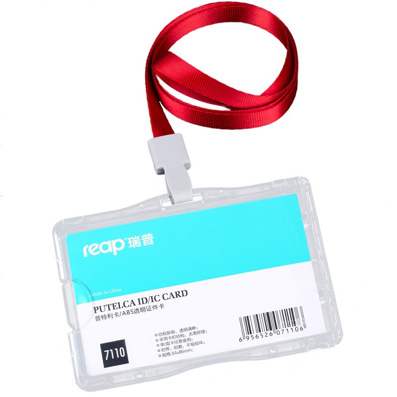 Reap 7110 negocios ID/IC/placa tarjeta funda, soporte tranluscent tarjeta para la empresa de la Oficina de la escuela exposición uso con cordón: 7110red