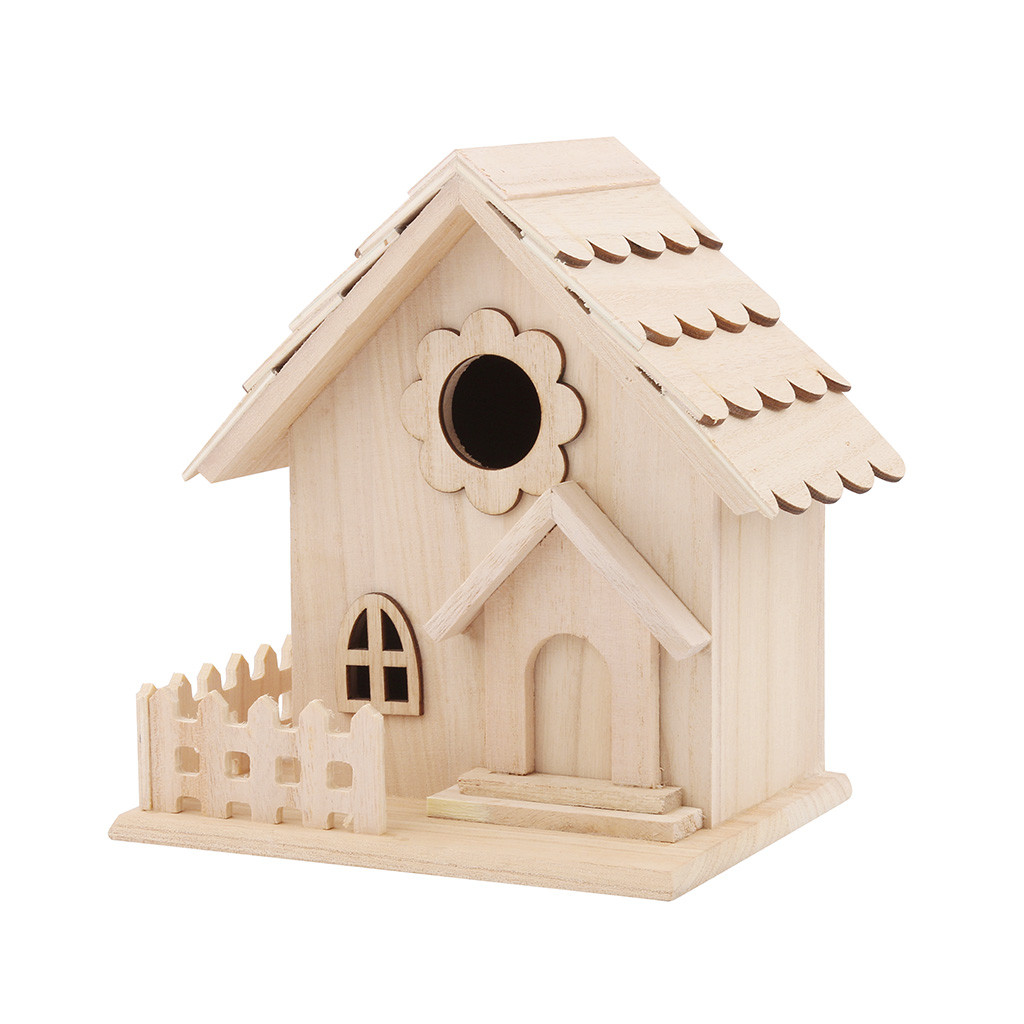 Wooden Bird House Bird Nest Parrot Myna Thrush Bird Bird Box Wall-mounted Comfortable Bird Nest 19X17X13cm: Default Title
