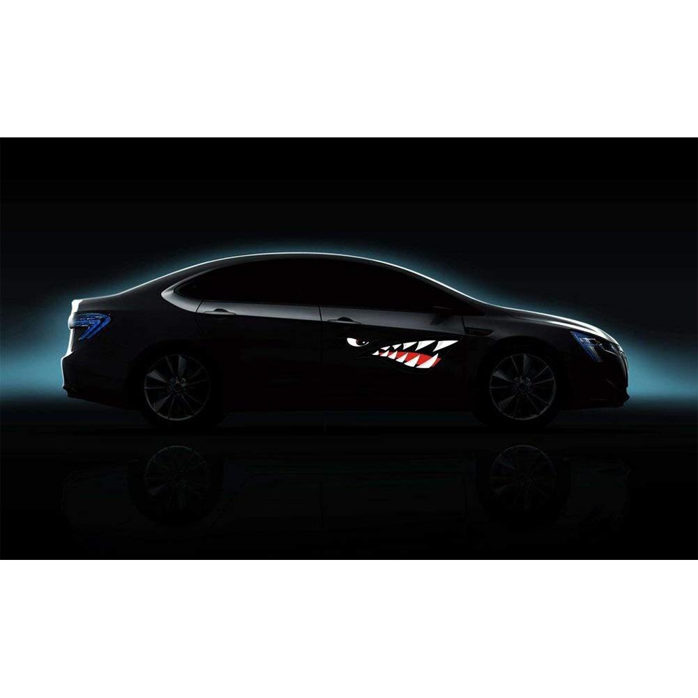 HobbyLane 2PCS Waterdichte DIY Grappig Roeien Kajak Roeiboot Haaientanden Accessoires Mond Sticker Vinyl Decal Sticker Voor Label