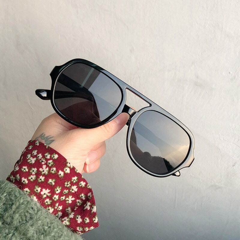 Ovza tvillingbjelker store briller med gjennomsiktige briller kvinners sorte rammer briller menn  s5000: Svart svart