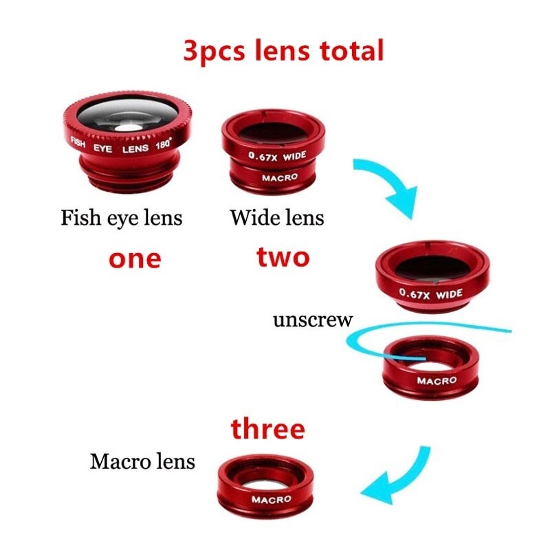3 em 1 grande angular macro lente olho de peixe câmera kits universal smartphones fisheye lentes para iphone samsung huawei xiaomi oneplus