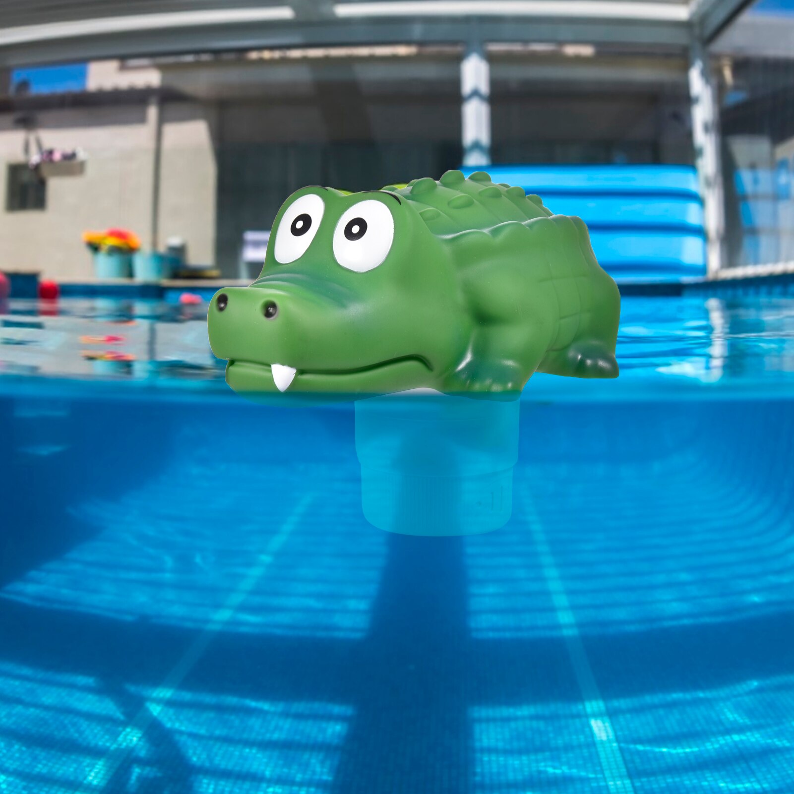 Flotteur de chlore en vinyle pour piscine, mignon Animal Crocodile, diffuseur de piscine, distributeur de chlore
