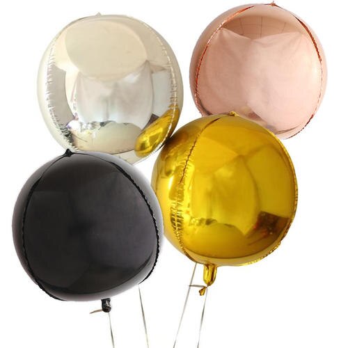 Globos metalizados redondos 4D dorados de 32 pulgadas, globos metalizados de helio, espejo metálico, suministros para Decoraciones de de cumpleaños y bodas, 1 Uds.