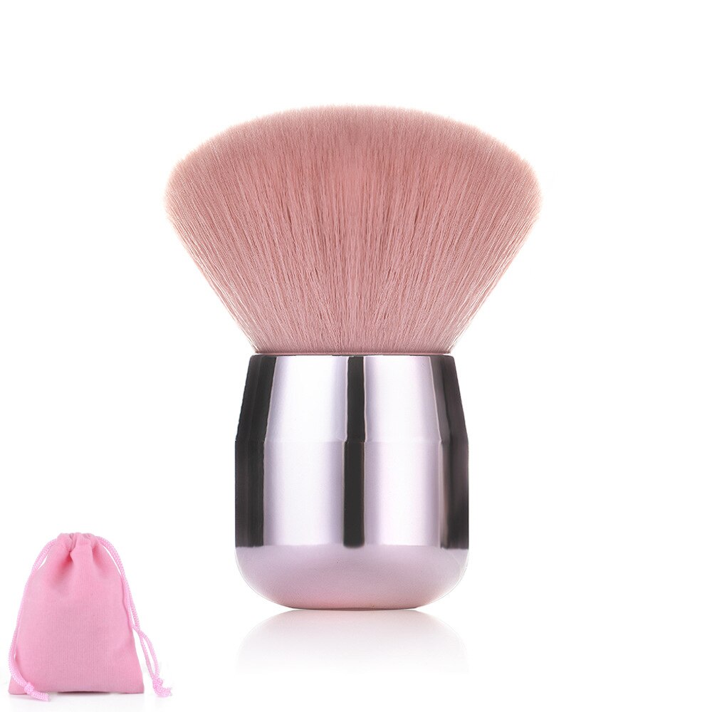 Zzdog 1 stk fluffy ansigtspudder foundation blush børste blød svampehoved makeup børste buttet kosmetisk skønhedsværktøj med taske: 03