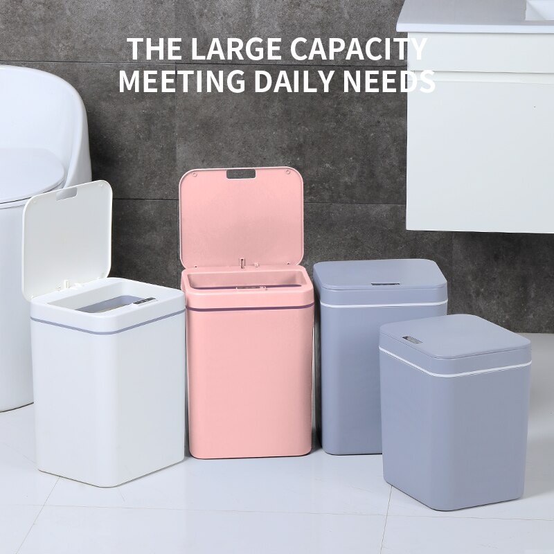 14/16L Intelligent Trash Bin Smart Automatic Trash Bins Induction Waste Bins Home Living Room Kitchen Bedroom Bathroom Trash Can