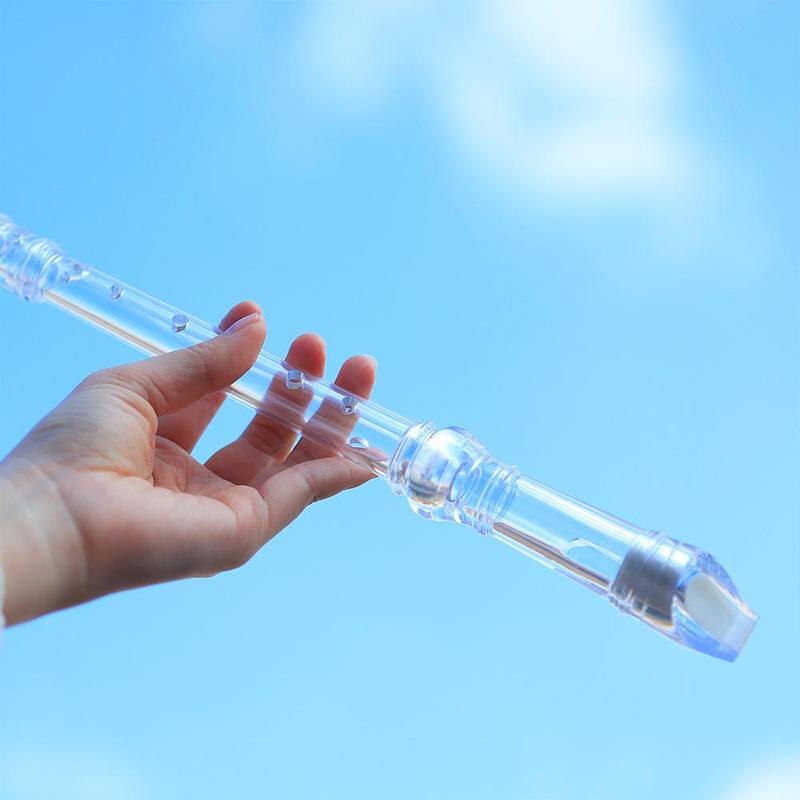 ABS Flute Clarinet Recorder Soprano Long Flute Baroque Beginner Recorder Fingering Accessories Instrument Musical Flute Sup P8A2