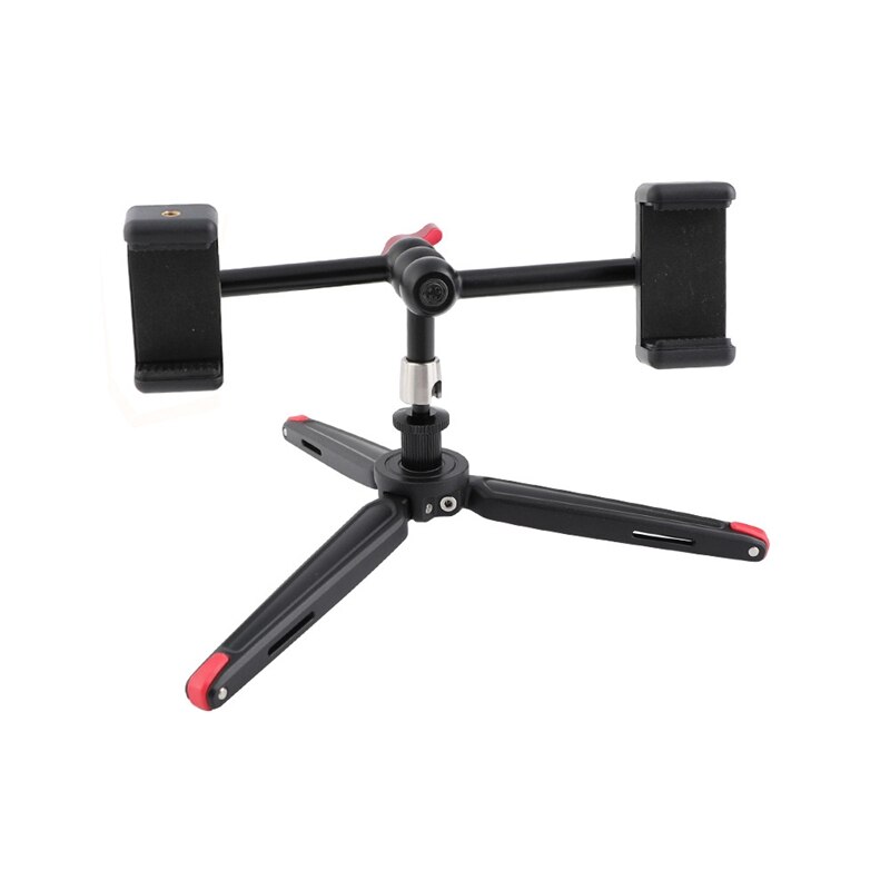 Foldable Mini Tabletop Tripod with Double Phone Stand 11 inch Articulated ic Arm For Camera Phone Travel Photography