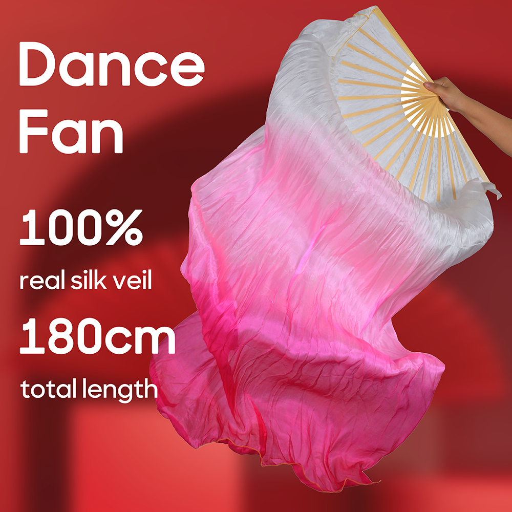 Wachlarz robić Tańca Brzucha Damski 100% Jedwab Prawdziwy Woale Składany Wachlarz Rekwizyty robić Ćwiczeń Tańca Akcesoria robić Występów Scenicznych Strój Taneczny