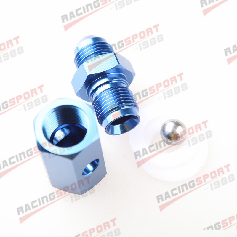 8AN AN8 Aluminum Fuel Cell Tank Roll Over Vent Valve In Mounted Blue