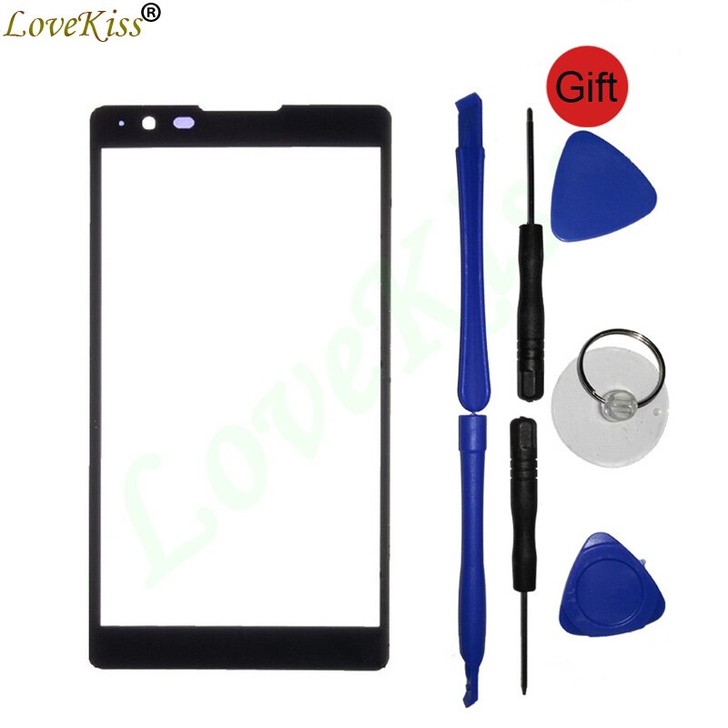 X Power K220 Front Panel Lens For LG X Power Xpower K220DS K220 LS755 K450 Touch Screen Sensor LCD Display Glass TP Replacement