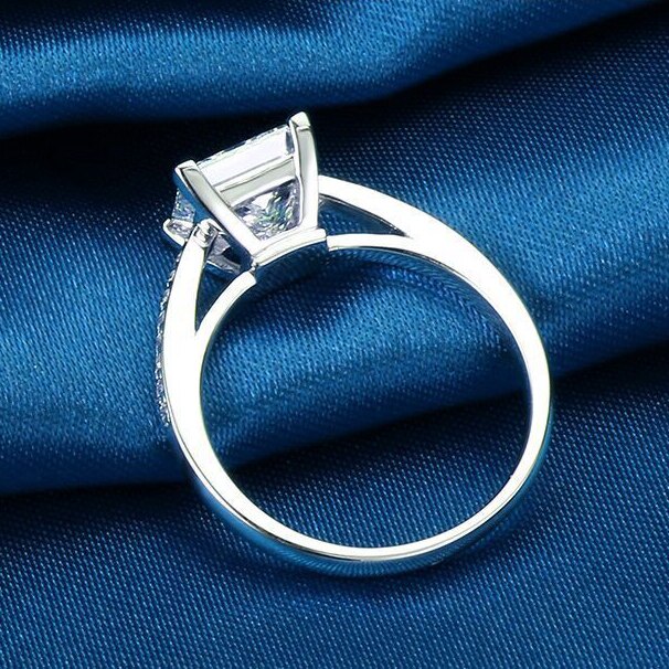 Sterling colour Rings For Women Jewelry Simple Square Bridal Wedding Engagement Ring Bijoux