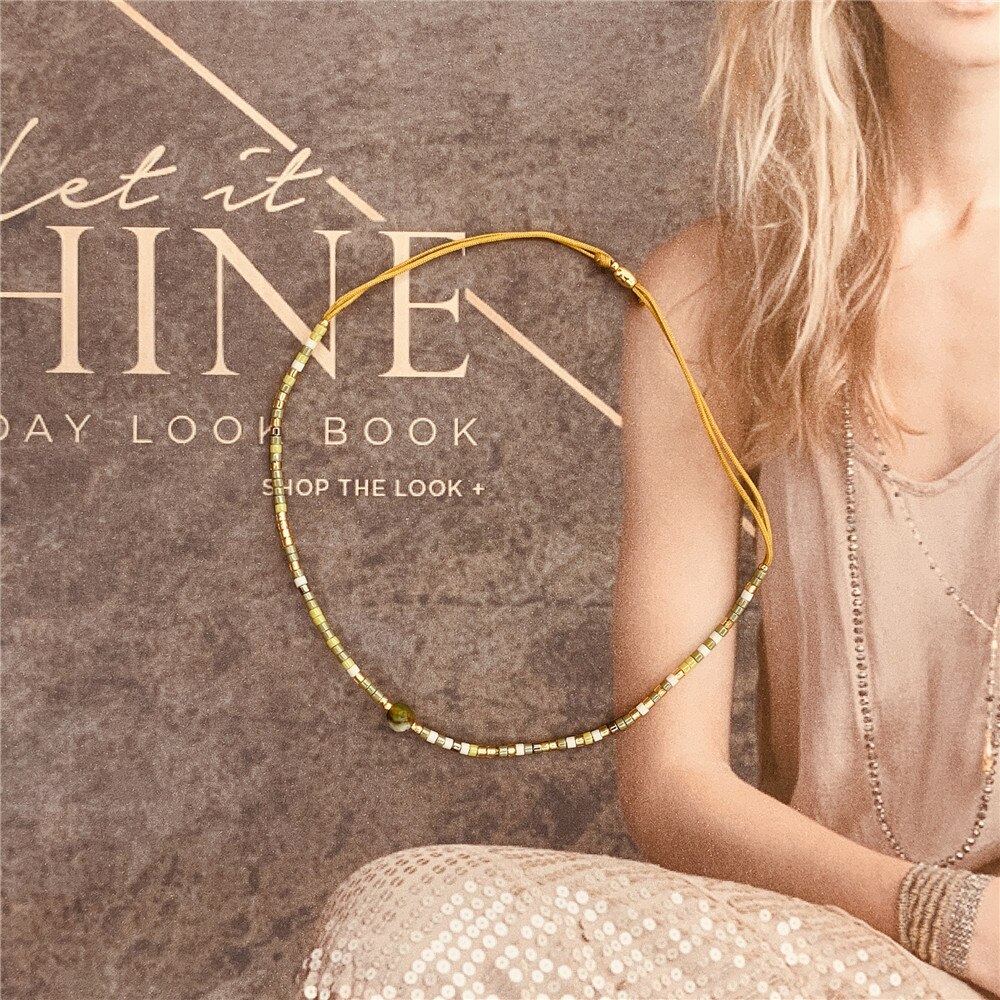 Go2boho Miyuki Bracciale con perline Pietra di moda Gioielli con perle Perline Gioielli Braccialetti semplici vintage Pulsera di alta qualità: Rame antico placcato