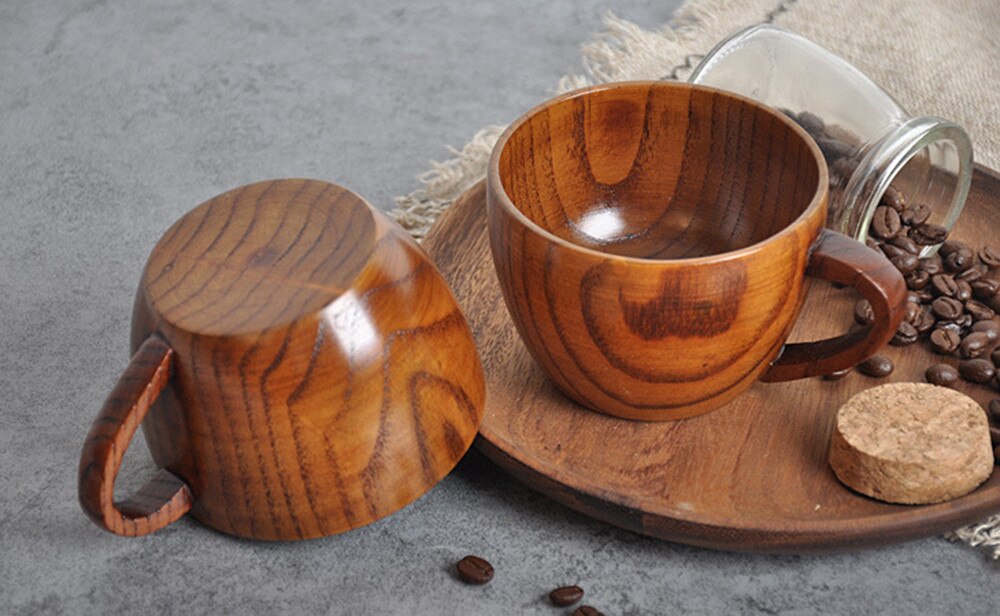 Japanese Hand made Original Cup Log Color Handmade Natural Wood Coffee Tea Beer Juice Souvenir Handmade Milk Mug