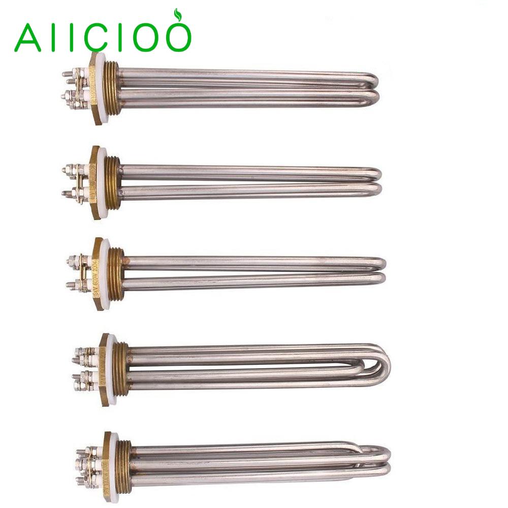 AIICIOO DN32 Tubular Water Heater Element Immersion Heaterfor Homebrewing SUS304 1.25inch BSP 24V 36V 48V