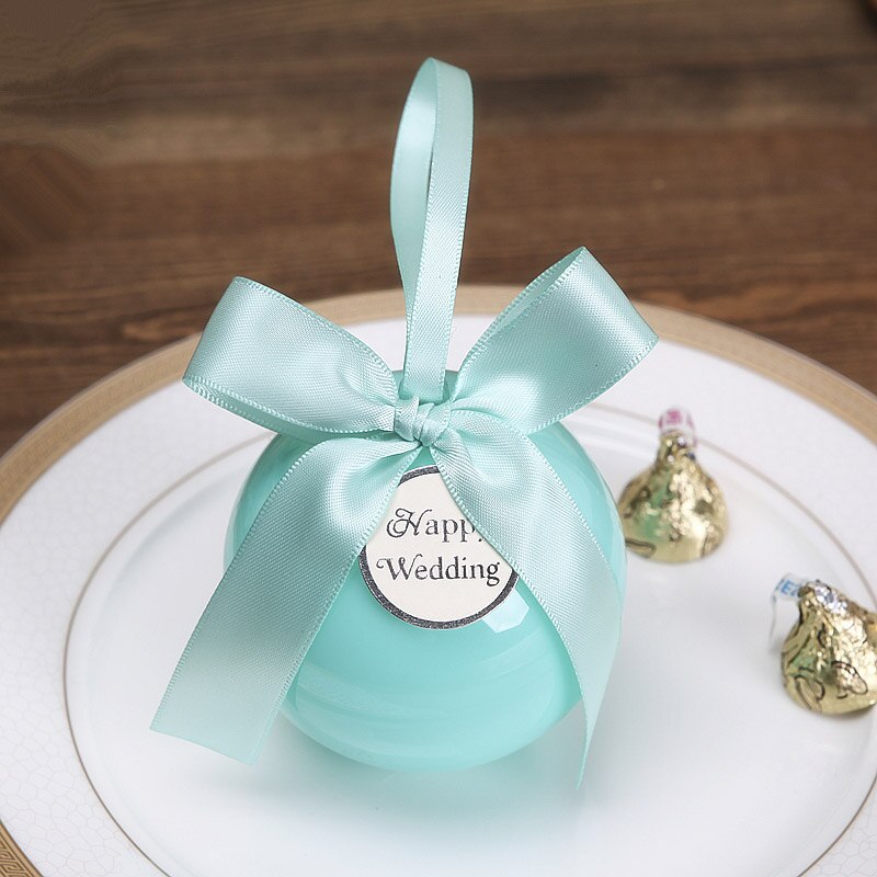 20 st/lot plastboll godislåda rosa förpackningslåda plastpåse baby shower pojke bröllopslådor födelsedagsfest tillbehör: Blå  a9