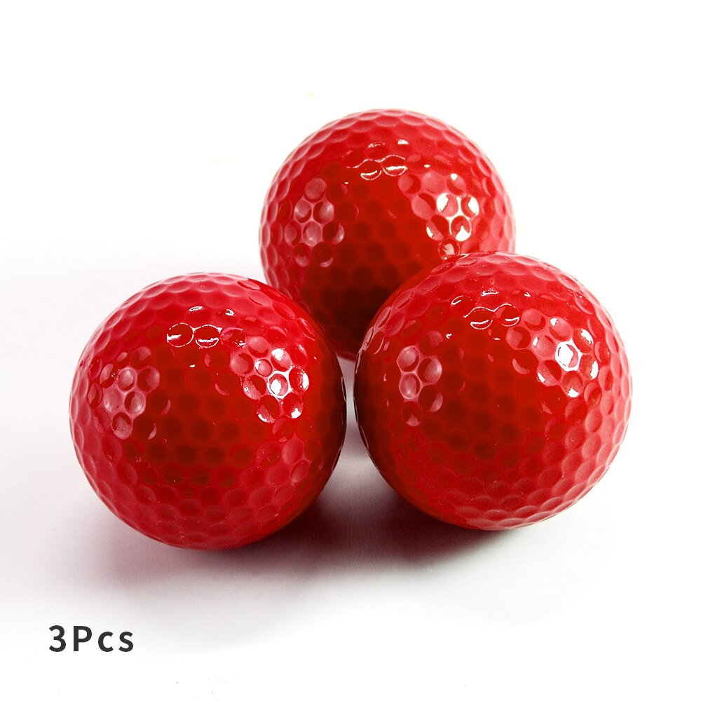 Golf Ball Practice Plastic Sports Home Indoor and Outdoor Resistant Training Red Yellow Blue Green Golf Ball Golf Accessories: Red 3Pcs
