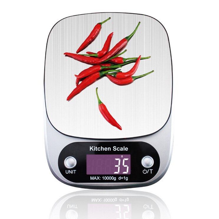 10kg /1g LCD Backlight Digital Kitchen Scale Stainless Steel Electronic Scales Cooking Food Balance Measuring Weight