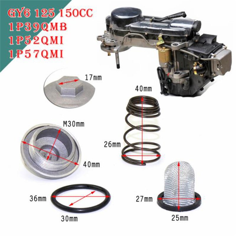 Avtappningsplugg  gy6 50cc to 150cc 125/150 motordelar plugg moped oljefilter avtappningsskruv skoter