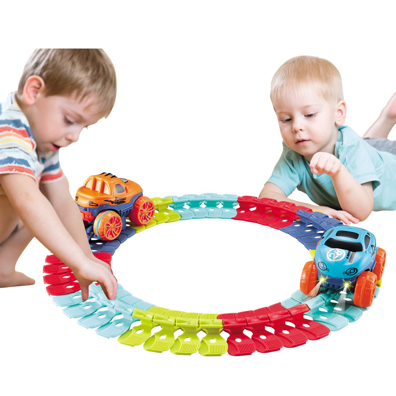 Soft Rubber Track Roller Coaster Gravity-free Rail Car Electric Variable Diy Small Train Children&#39;s Toys