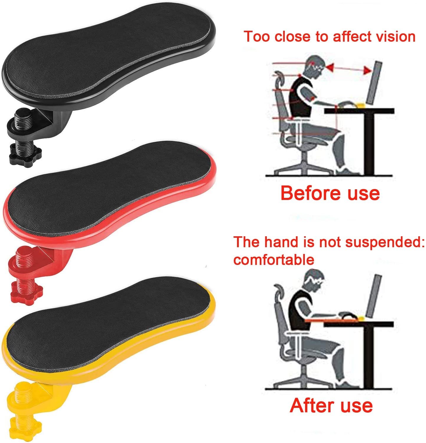 Adjustable Desk Arm Support Wrist Hand Rest Shoulder Protect Chair Extender Office Table Accessory