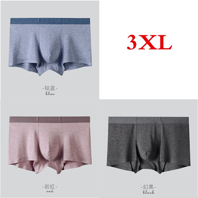 3 unids/lote, ropa interior Xiaomi para hombres, hilo de fibra de color, ropa interior sin costuras para hombres, nuevas bragas exuberantes para hombres, boxer , calzoncillos transpirables: Blue Pink Black 3XL