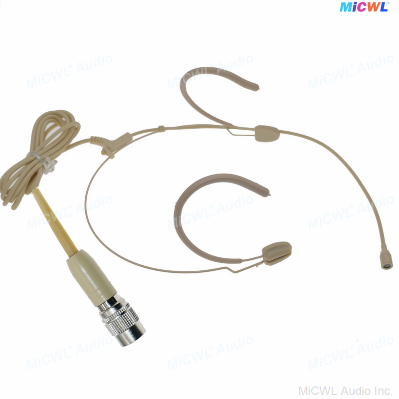 Beżowy BP892 podwójny zestaw słuchawkowy do zawieszenia Omni mikrofon do Audio-Technica bezprzewodowy nadajnik taśmowy z wtyczką cW Hirose 4-Pin