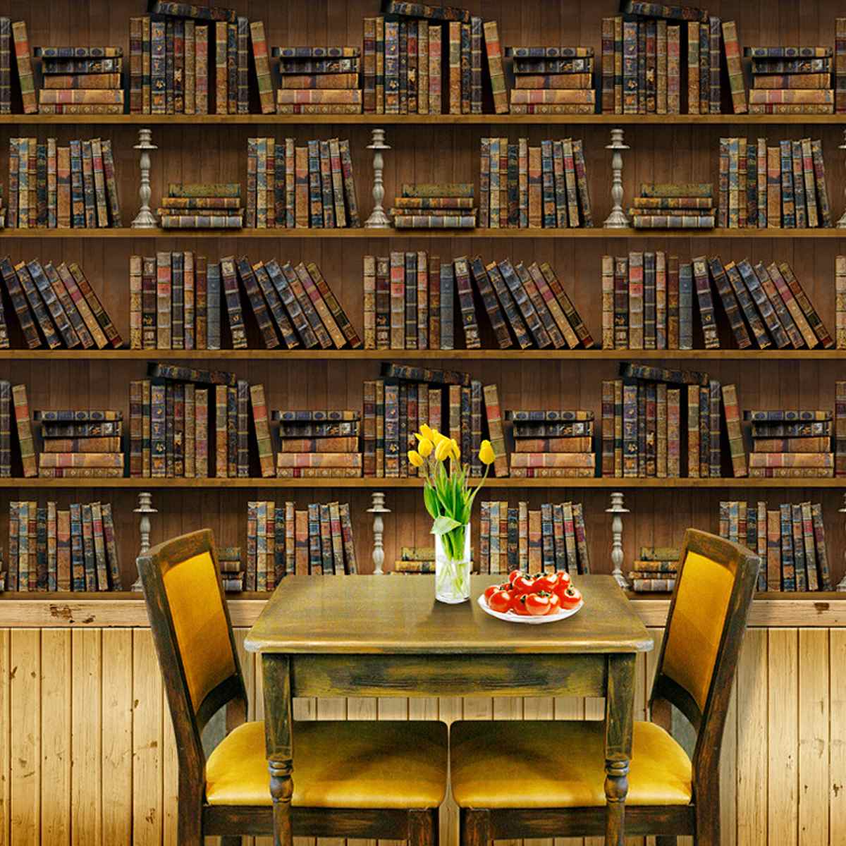 45cm x 10m zelfklevende Boekenplank Bibliotheek Boek Patroon Behang Mural Decals Woonkamer Decor