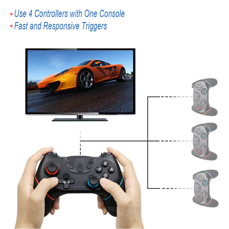 Mando inalámbrico con bluetooth para Nintendo Switch Pro, controlador joystick de juego para consola Switch con 6 ejes