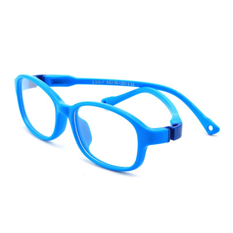 Seemfly, gafas desmontable ultraligeras para niños y niñas, montura redonda de silicona suave, gafas para niños, gafas ópticas de Color sólido: Royal Blue