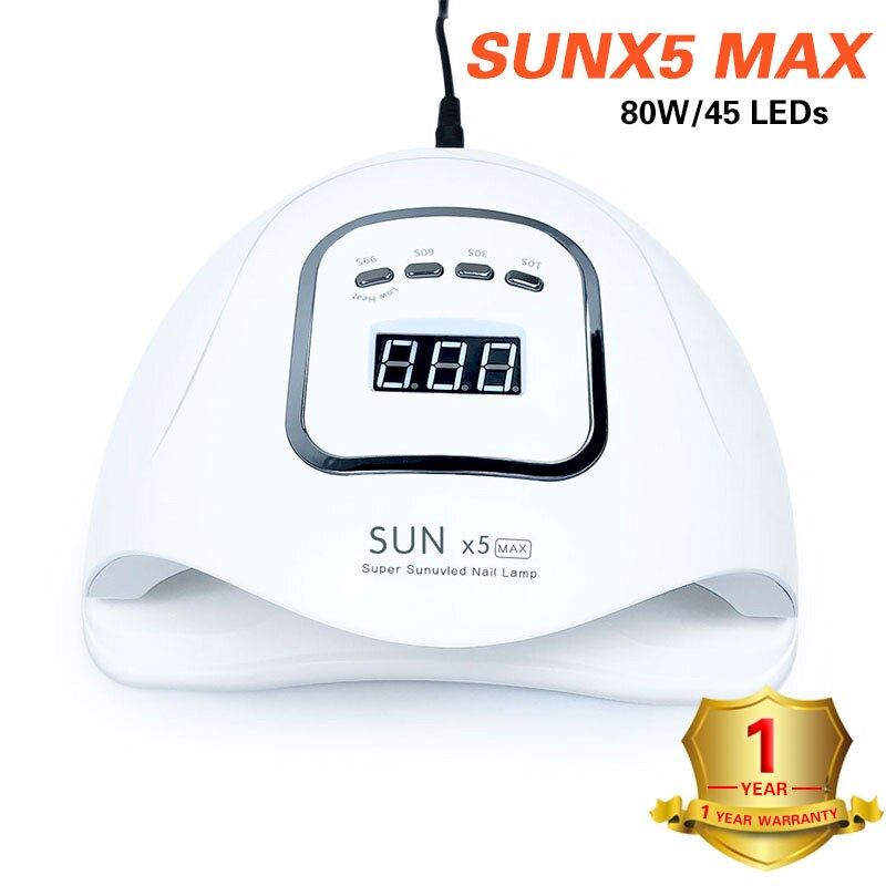profession SUN x5MAX LED Lamp UV Lamp 80W Nail Dryer LCD Display Nail Dryer For manicure Gel Polish Auto Sensor Timer UV Cabin: sun x5max-80w