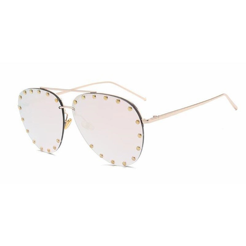 46423 Luxury Oversized Pilot Sunglasses Women Big Frame Sun Glasses Eyewear UV400 Retro Brand: C5 pink mirror