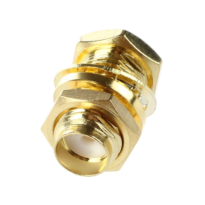 5 Pcs SMA Female Nut Bulkhead Crimp Straight RF Coax Connectors Adapters