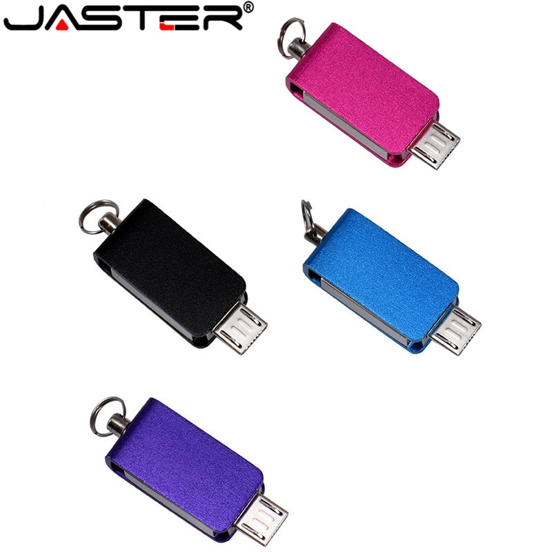 JASTER usb 2.0 pen drive 4gb 16gb flash drives pendrive 32 gb usb memory stick 64g OTG metal usb flash drive for Micro usb2.0